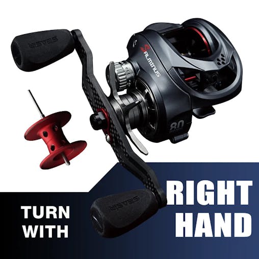 NNEOBA High-Speed Baitcasting Reel Dual Spools Right Hand Black