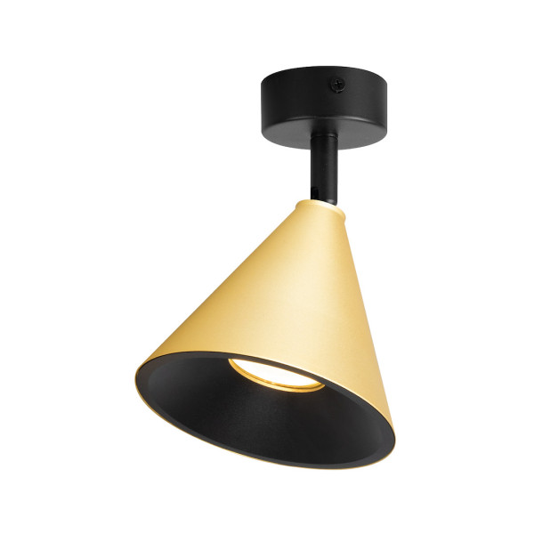 Spot okrągły złoto-czarny CONE 1xGU10x10W wym:16,5x10x12cm IP20 Milagro