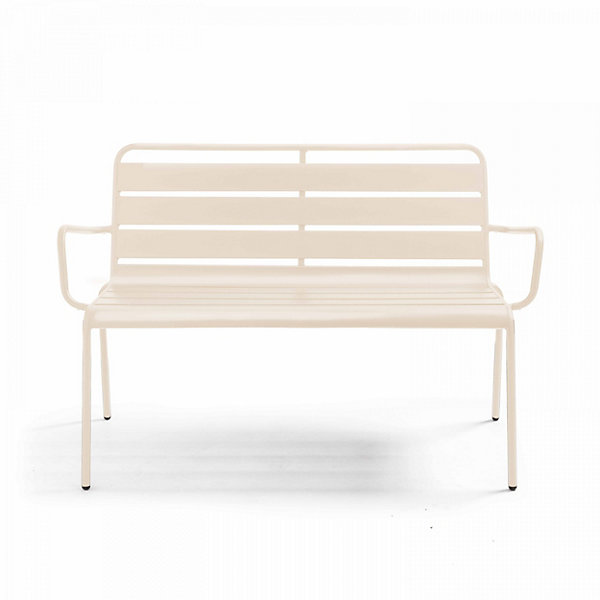Banc de jardin en métal ivoire PalavasOviala