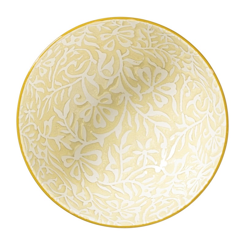 Schaaltje Lilly middel - geel/roze - &Oslash;12.3x5.8 cm