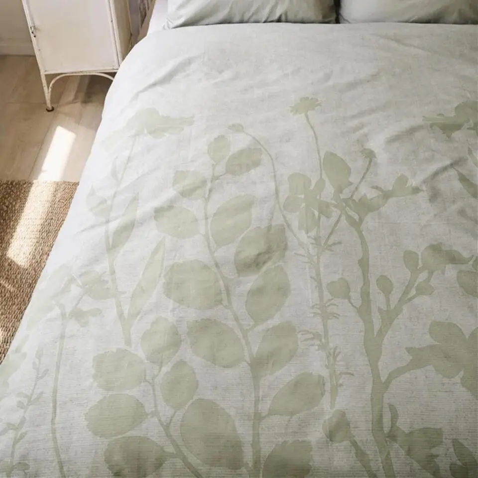 Ariadne at Home Plant Dekbedovertrek - Licht groen-Lits-jumeaux (24...