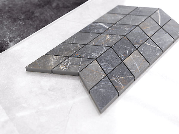 Mosaïque en gres sur maille pour salle de bain ou cuisine 17.2 cm x 29.8 cm - Mini diamond romb