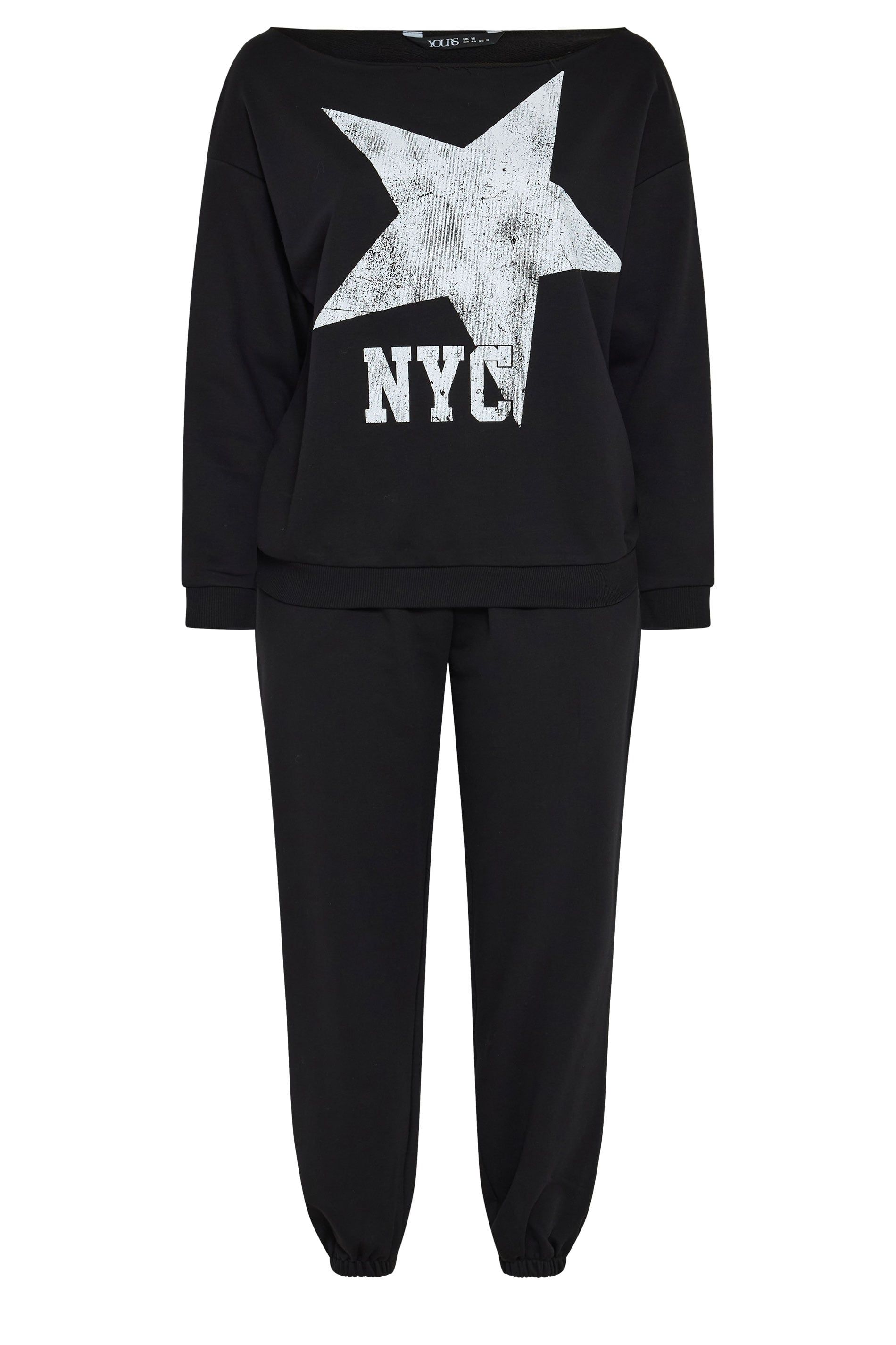 Yours NYC' Slouch Sweatshirt & Jogger Set