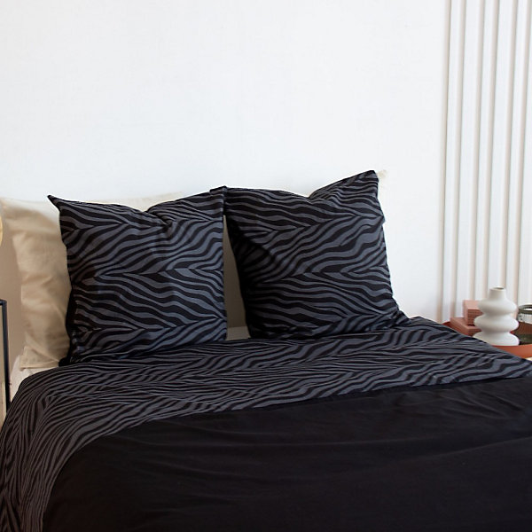 Housse de couette réversible 100% coton 52 fils   2 taies d'oreiller