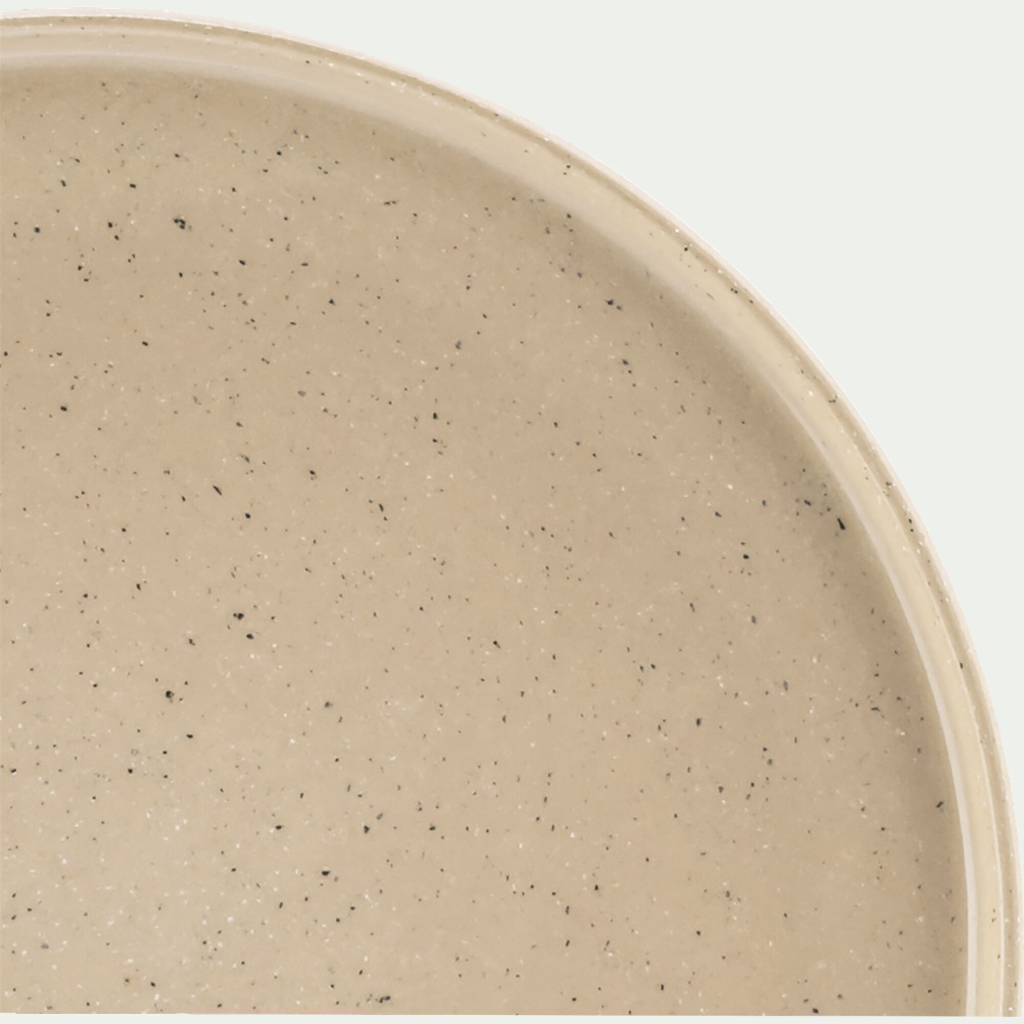 SUGITON - Assiette plate mouchetée en grès D26,1cm - beige
