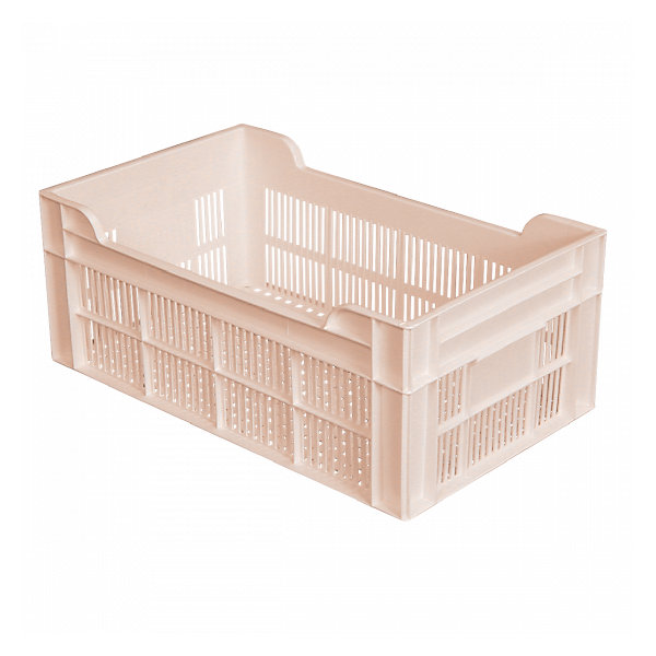 Caisse ajourée sans poignée empilable 500 X 300 20 L - rose