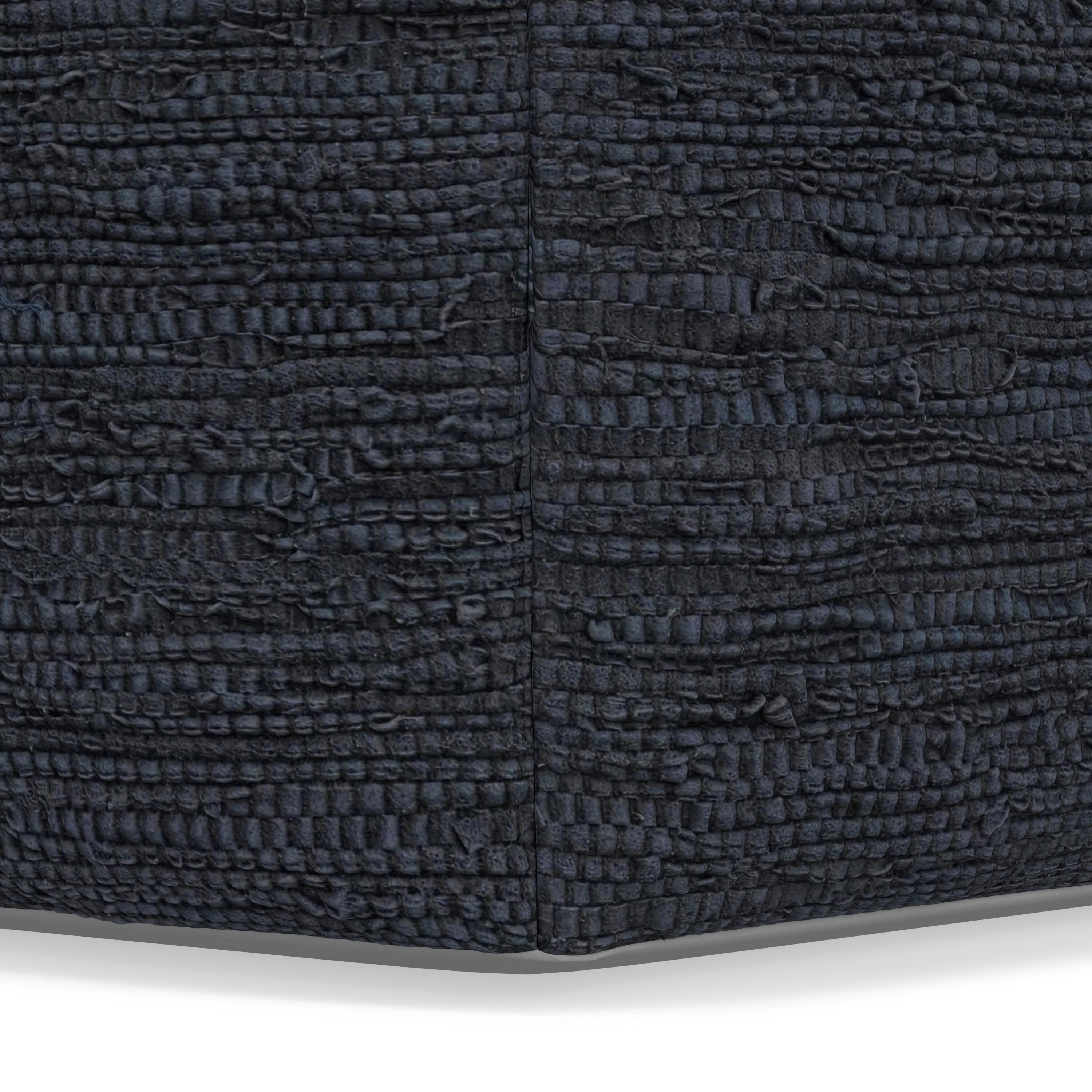 WYNDENHALL Garcia Boho Square Pouf in Woven Genuine Leather