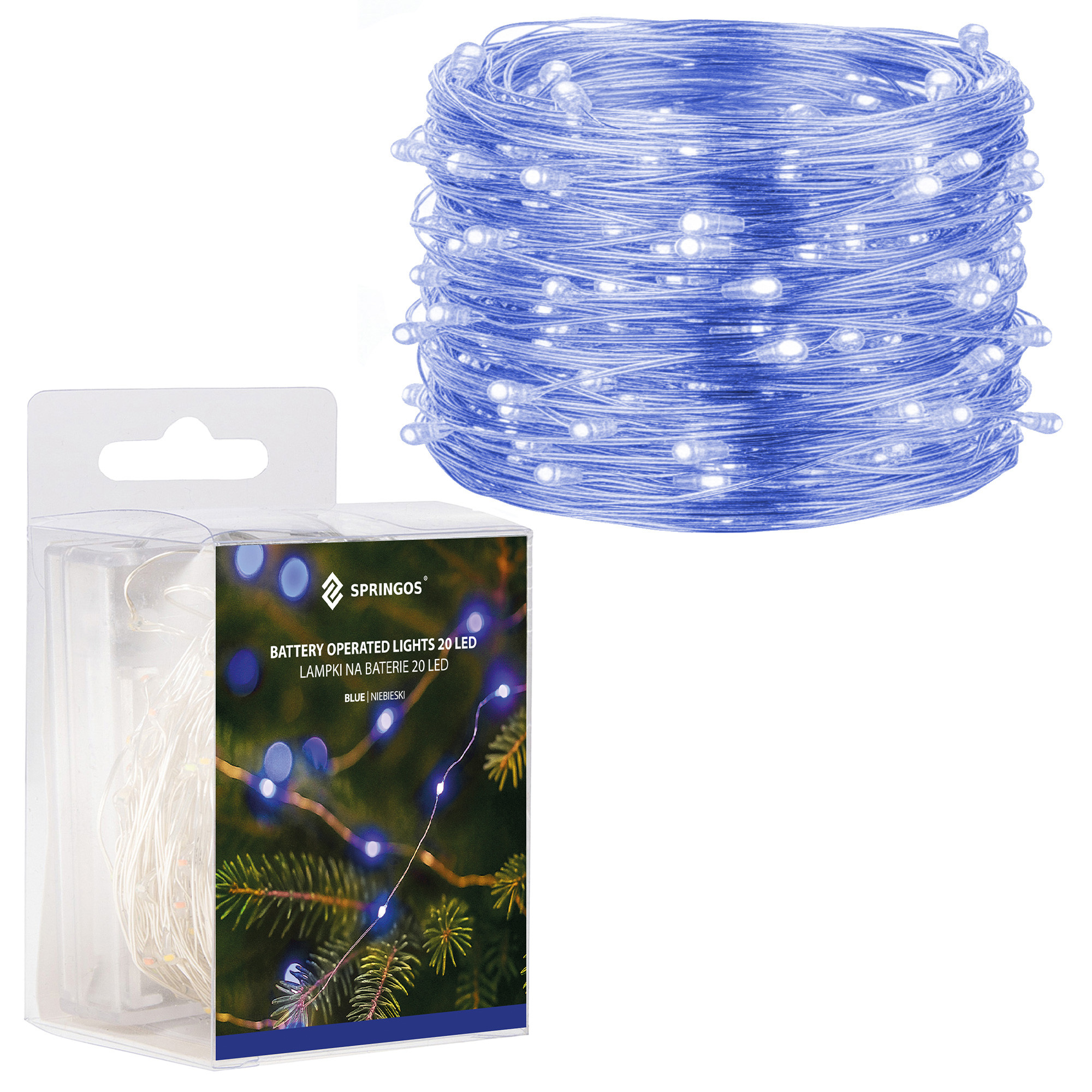 Lampki choinkowe 20 LED druciki mikro na baterie