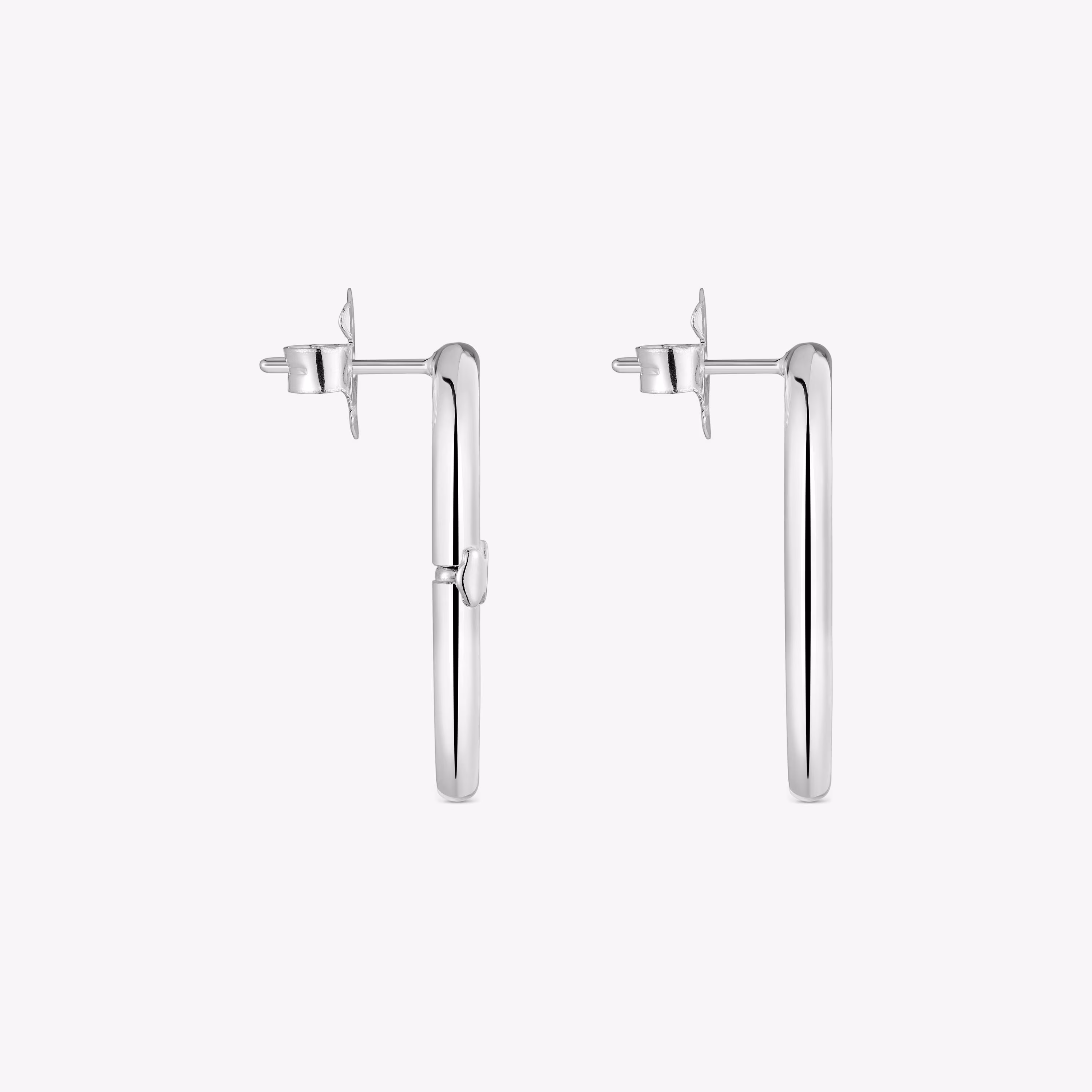 Pendientes cortos de plata Hold Oval