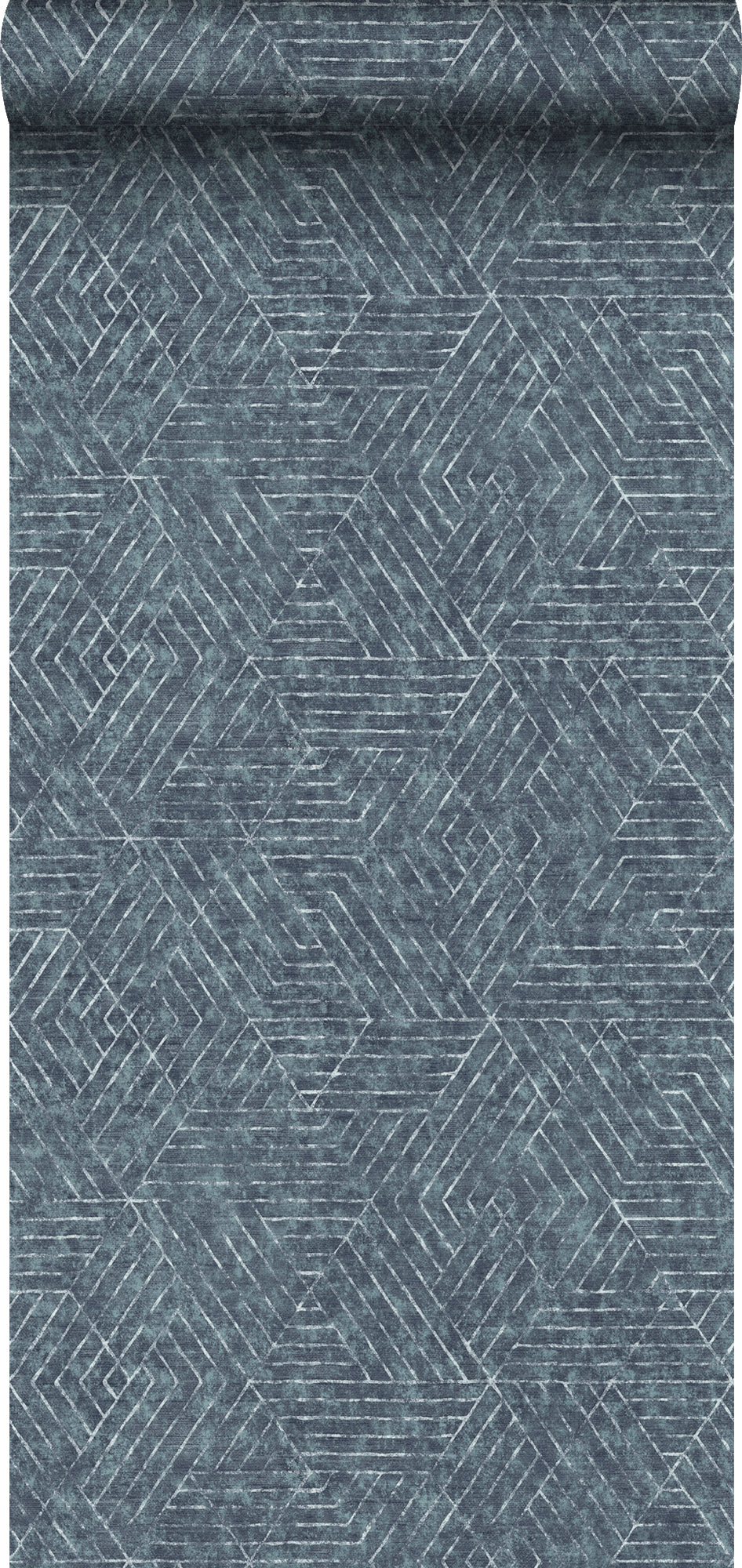 Sanders & Sanders behang grafische lijnen vergrijsd blauw - 53 cm x 10 m - 640508