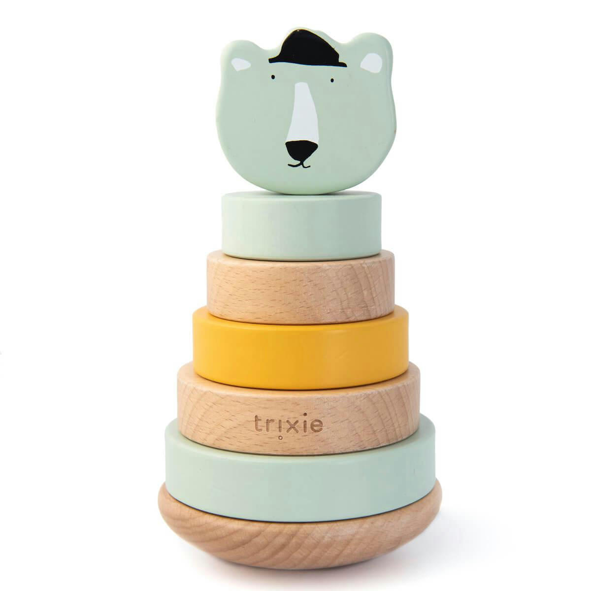 - Tour à empiler en bois ours Mr. Polar Bear