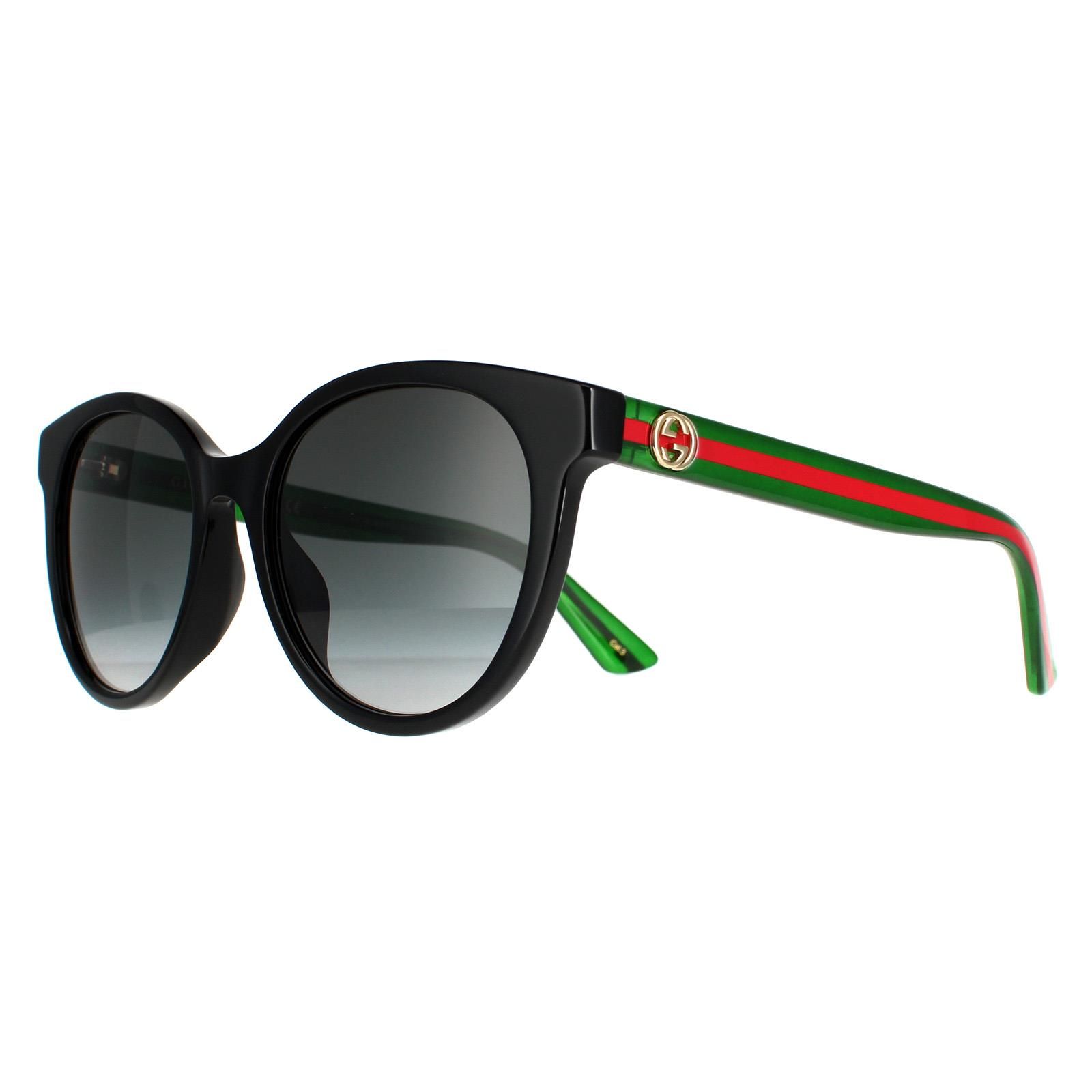 Gucci Round Black With Green and Red Grey Gradient GG0702SKN Sunglasses