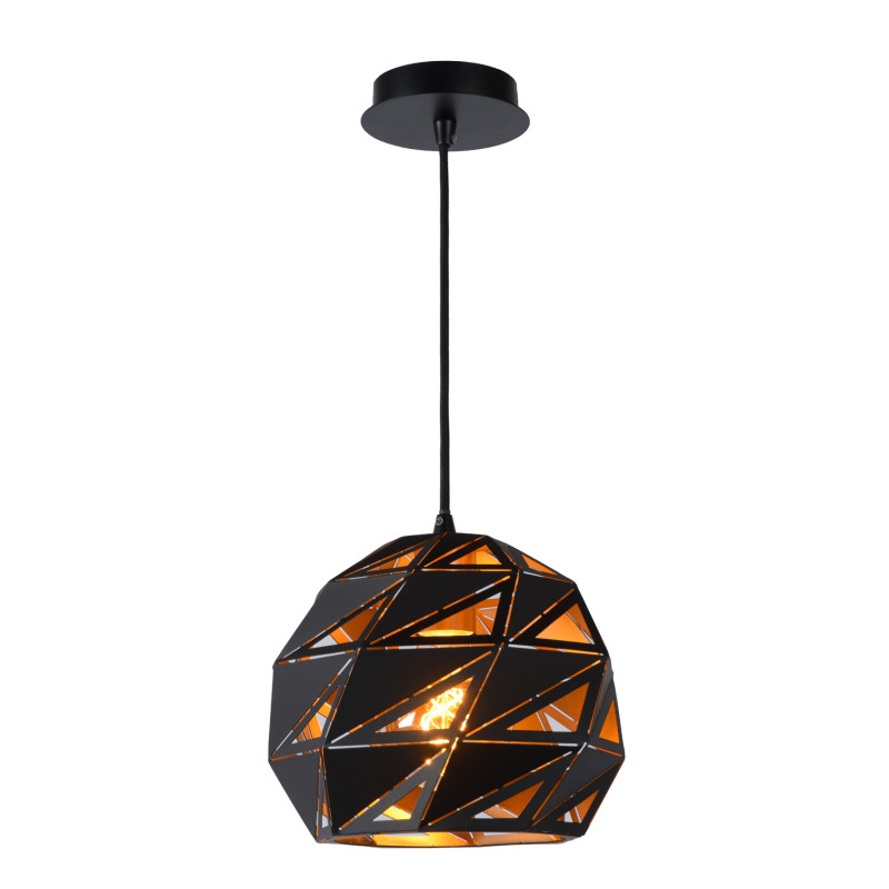 Suspension Malunga noire Ø 25 cm E27 60 W LUCIDE