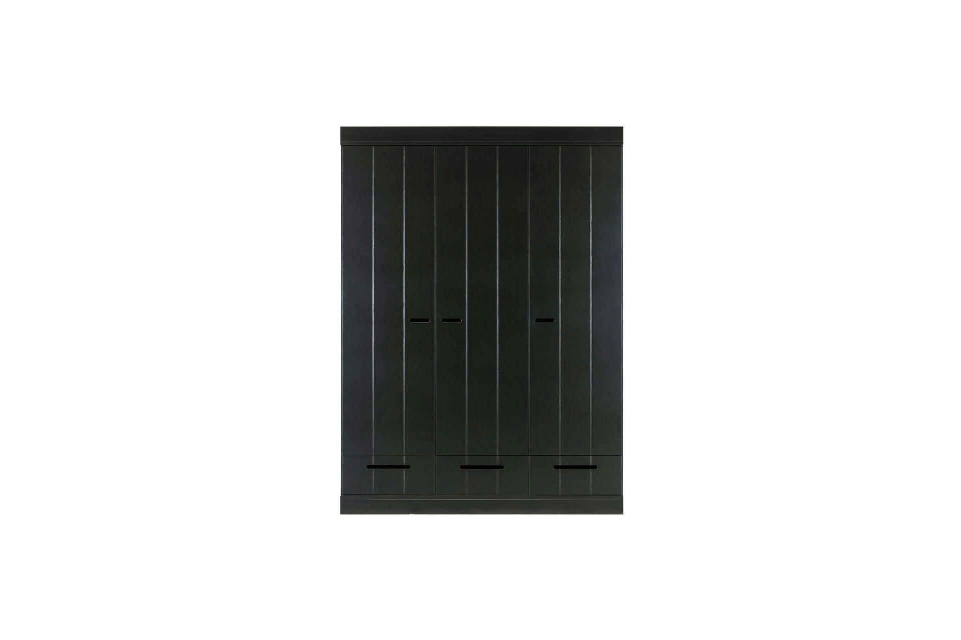 CONNECT - Armoire 3 portes et 3 tiroirs en bois noir