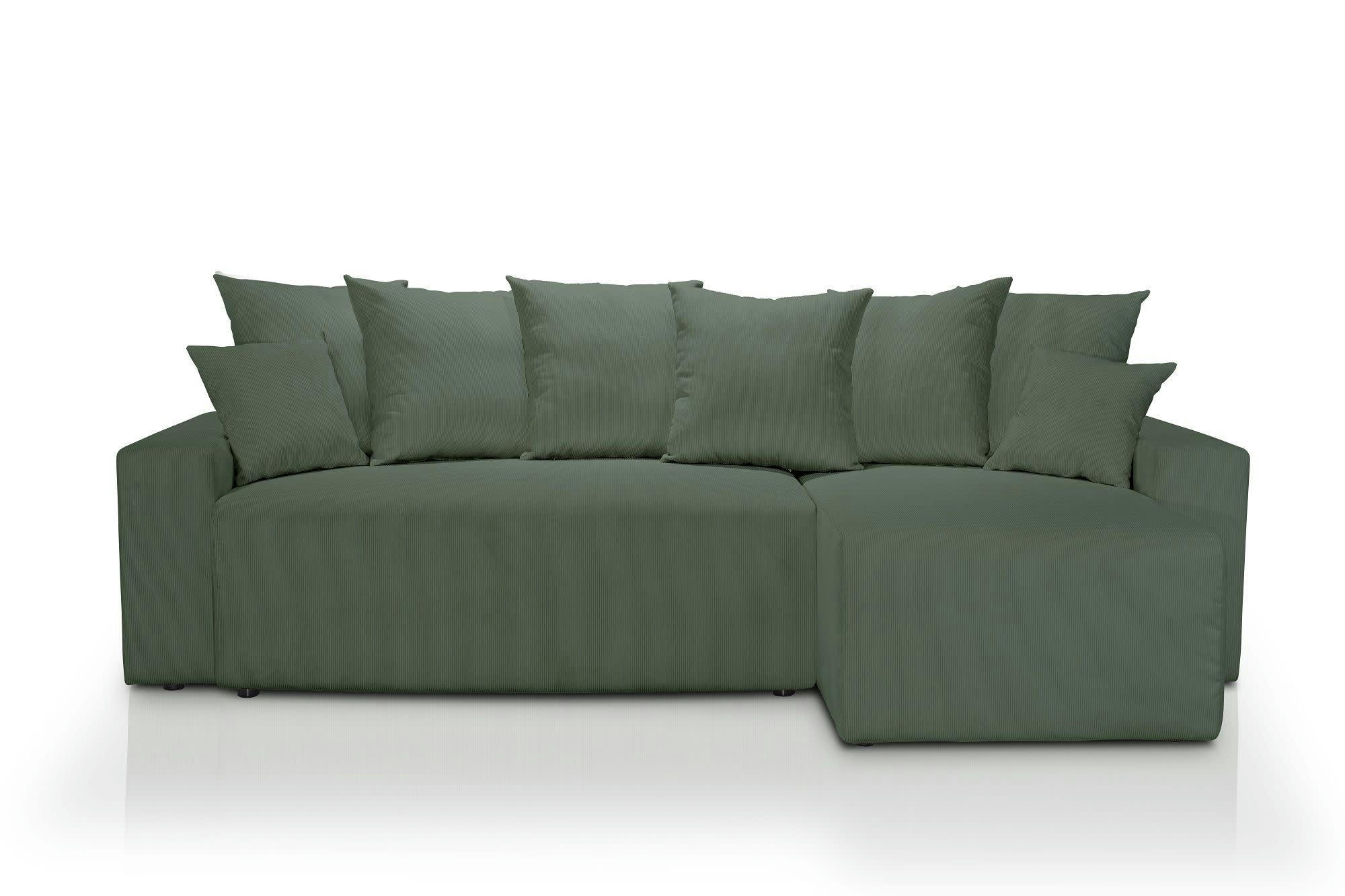 ARTHUR - Canapé angle convertible 3 places  en velours côtelé