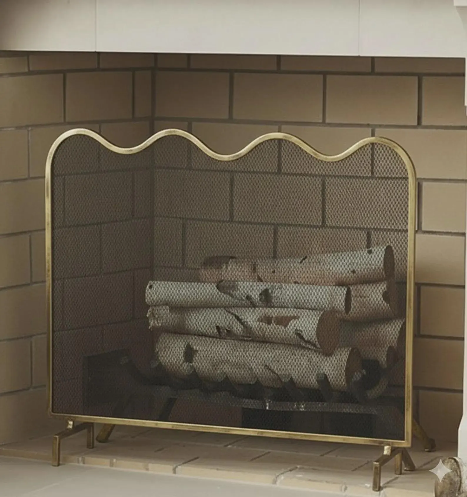 Wave Texture FIRE SCREEN handmade Aluminium castes Rustic look Custom size