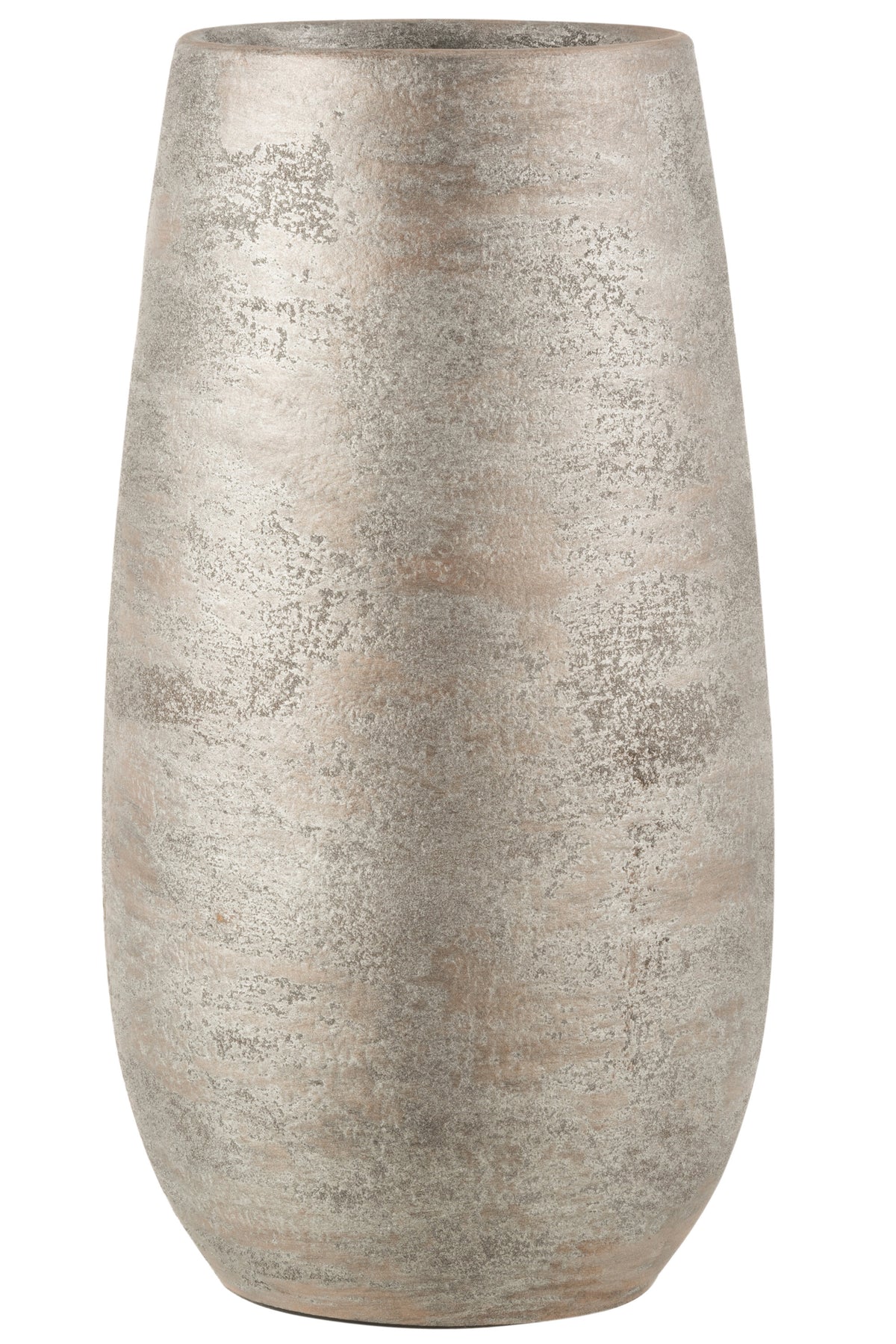 J-Line vaas Oneffen Ruw - keramiek - zilver - large - 41 cm hoog