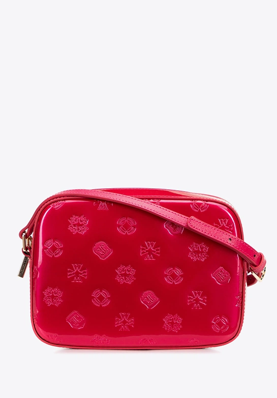 Damska crossbody ze skóry lakierowanej różowa