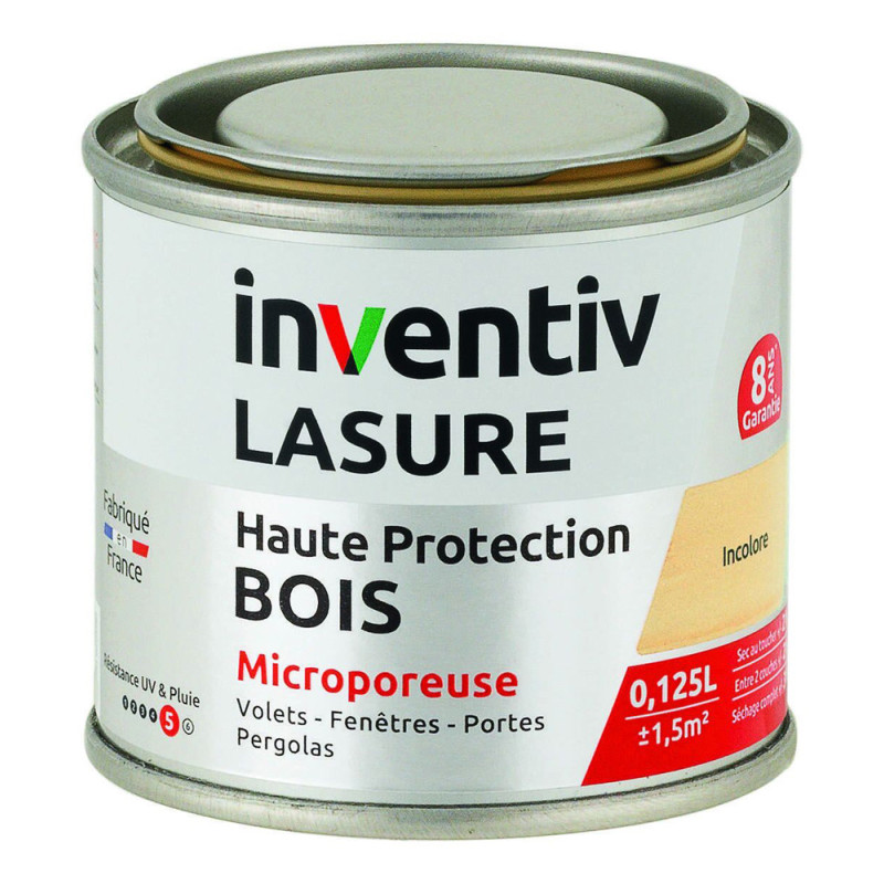 Lasure pour bois Haute Protection incolore 0,125 L INVENTIV