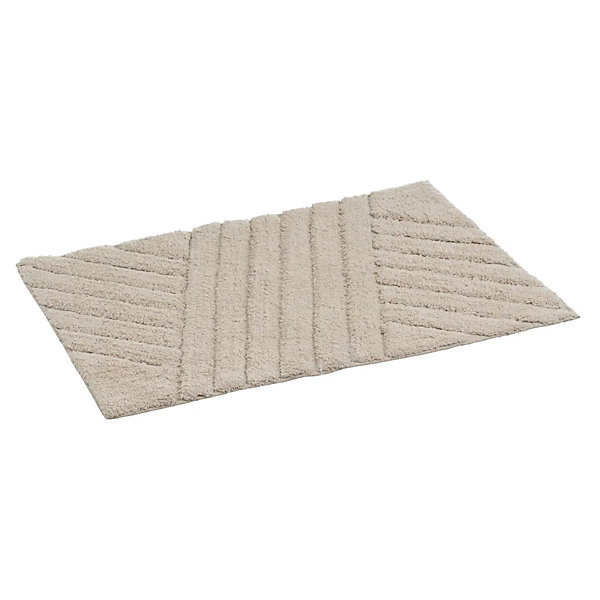 Lot de 2 Tapis de bain absorbant pour BaigNoire Douche Chambres, en coton coloris Beige - Longueur 70 X Largeur 45 CM