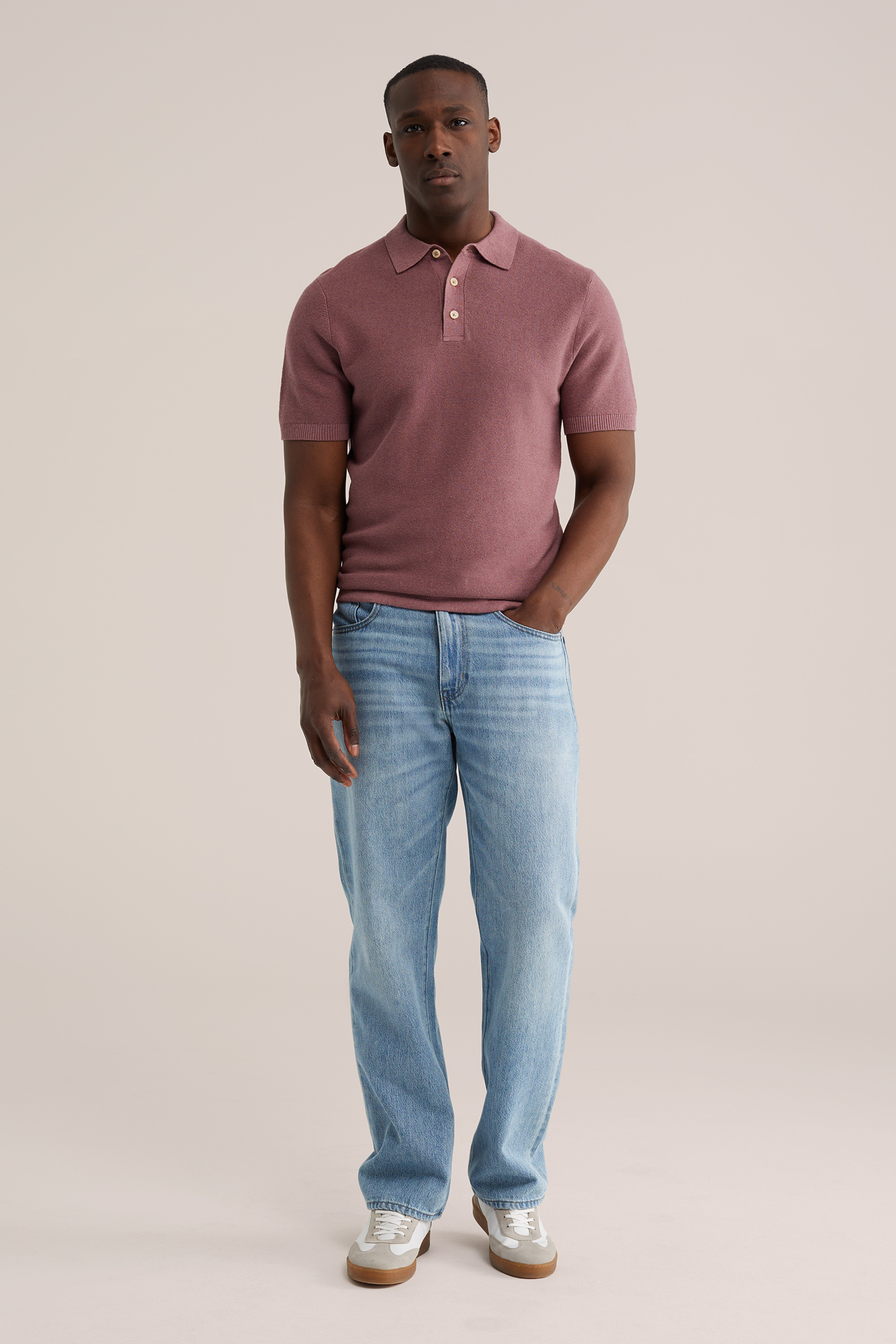 Heren regular fit polo met knoopsluiting