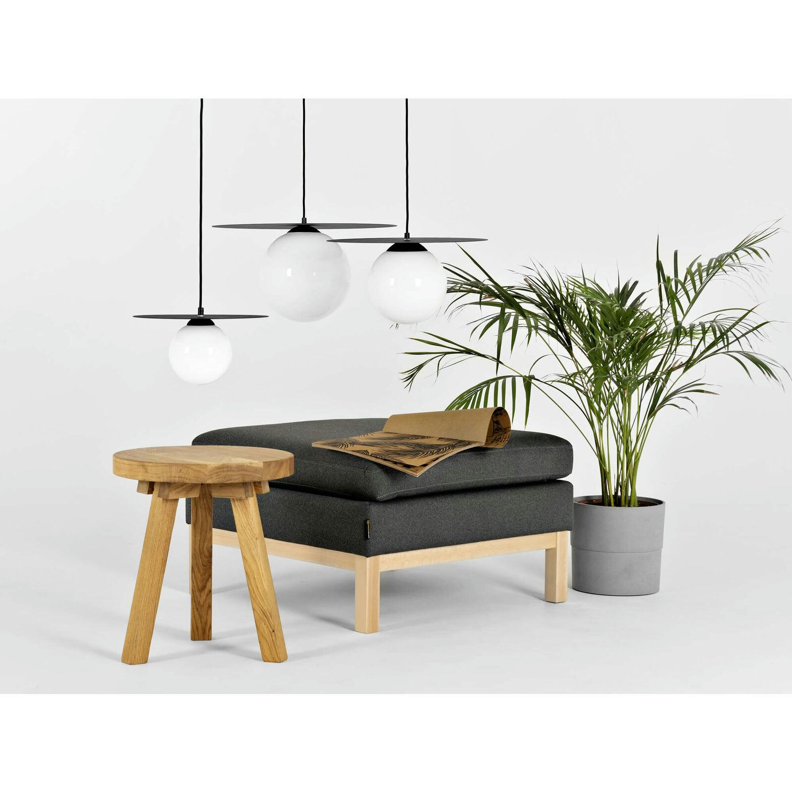 SKIVA BALL - Suspension Acier Noir 30x30x15 cm