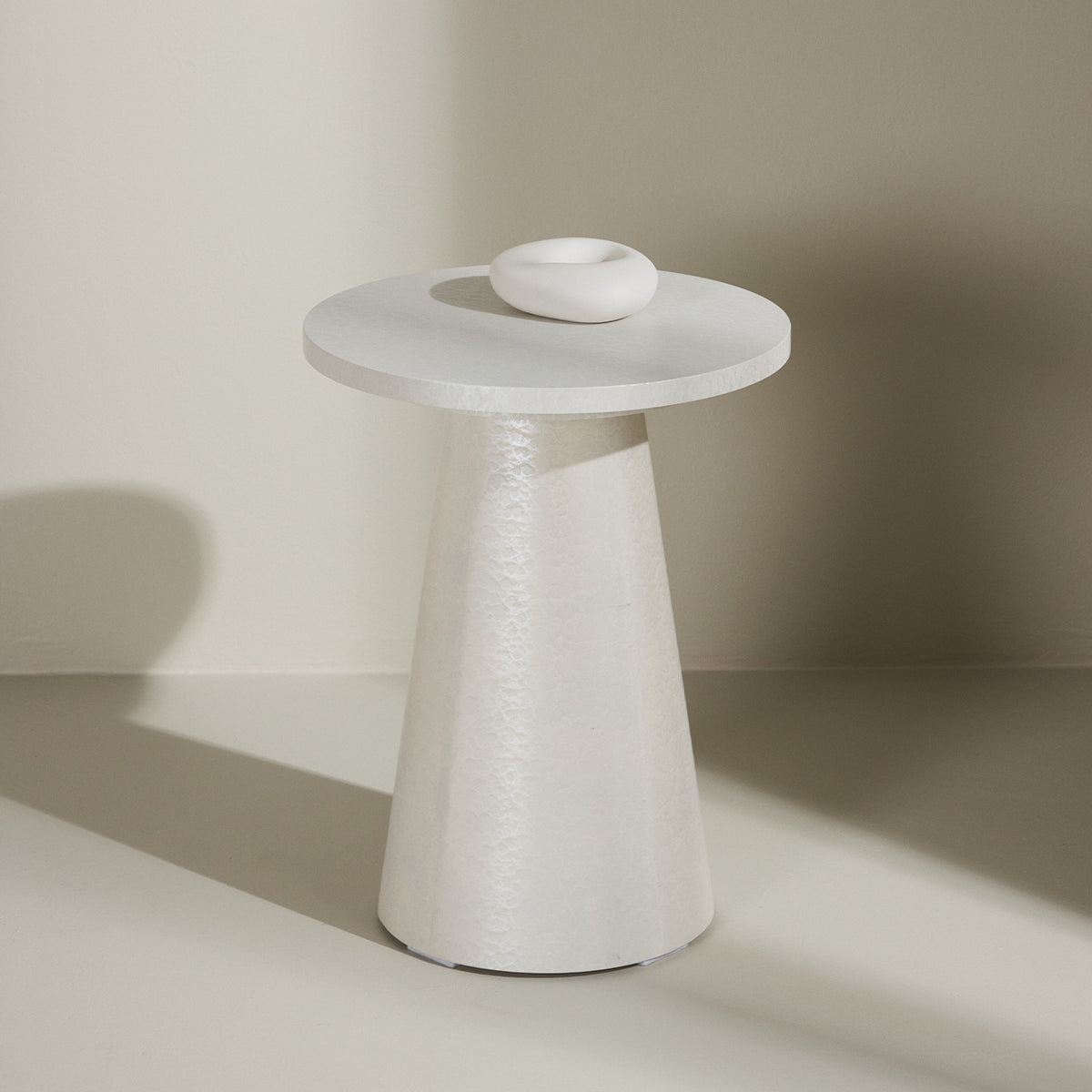 Nest living Lexi Houten Bijzettafel Glanzend Wit - Ø 35 cm