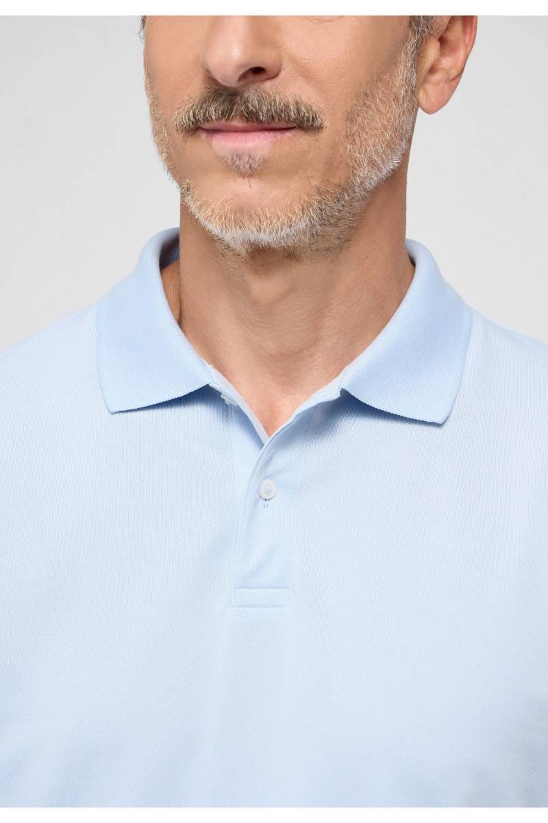 ETERNA Performance Slim Fit Poloshirt blau, Einfarbig
