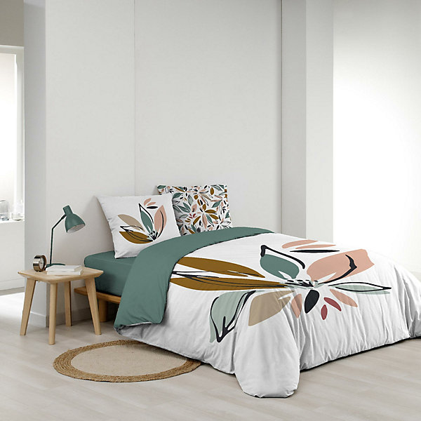 Housse de couette 240 x 220 cm   2 taies Coton 42 fils OCTAVIA