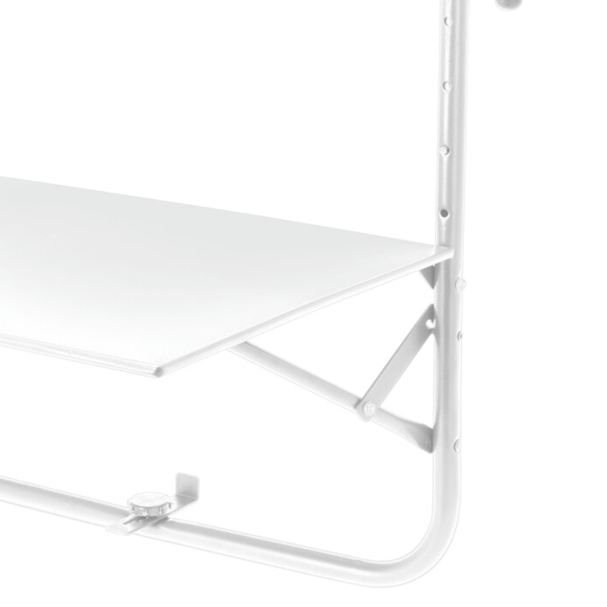 - Table de balcon en métal blanc 63x43cm