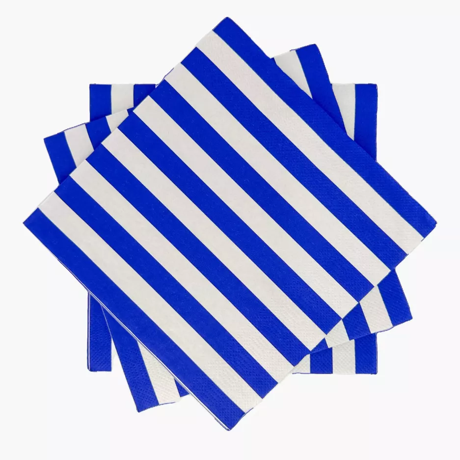 Serwetki w paski DUKA RANDIG 33x33 cm białe niebieskie