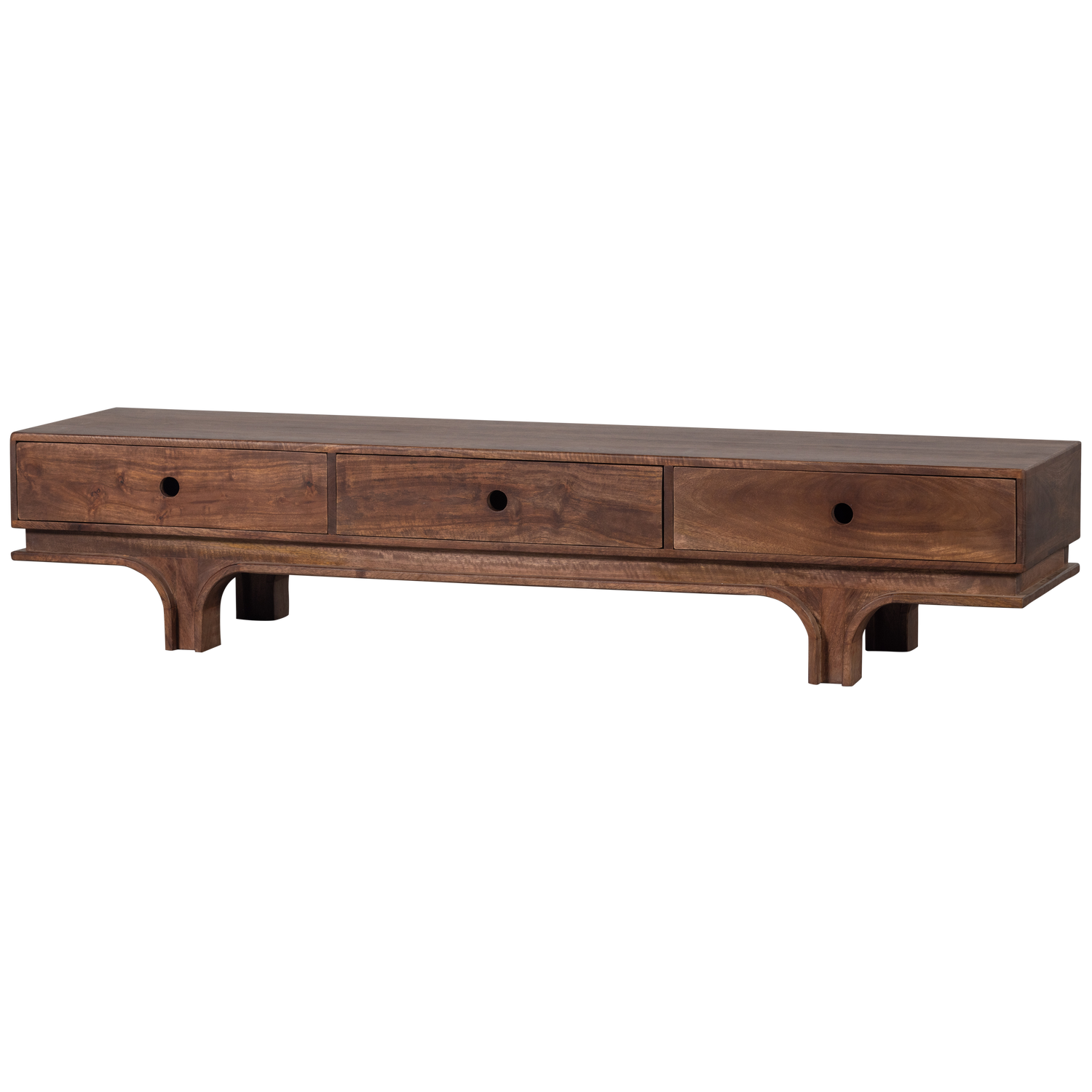 WOOOD Staes Tv-Meubel - Mangohout - Walnoot - 37x180x45