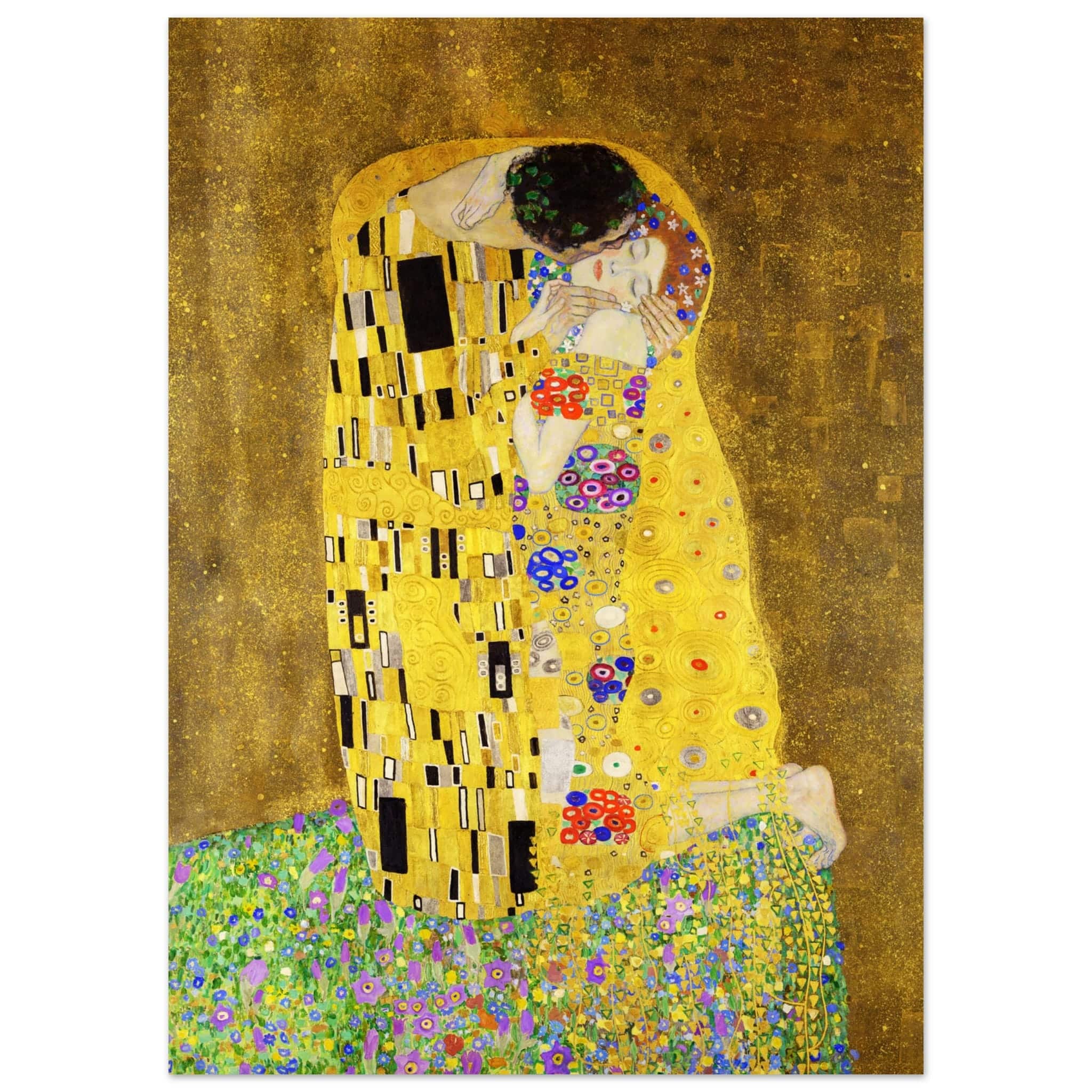 Artfulprints Poster Gustav Klimt - The kiss  - 50x70 cm - Geel
