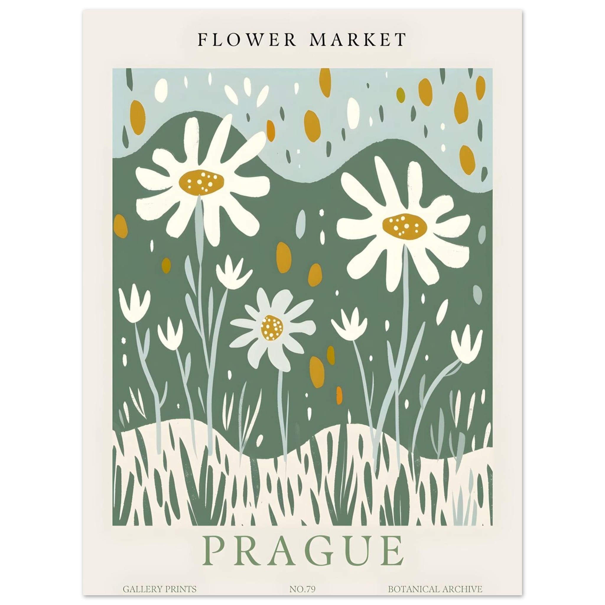 Artfulprints Poster Flower market - Prague II  - 30x40 cm - Meerkleurig