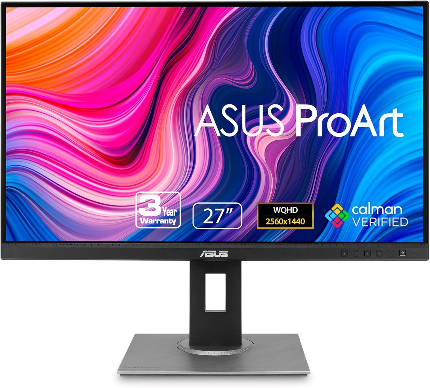 ASUS ProArt Display PA278QV 27” WQHD (2560 x 1440) Monitor  100% sRGB/Rec. 709 ΔE < 2  IPS  DisplayPort HDMI DVI-D Mini DP  Calman Verified  Eye Care  Anti-Glare  Tilt Pivot Swivel Height Adjustable