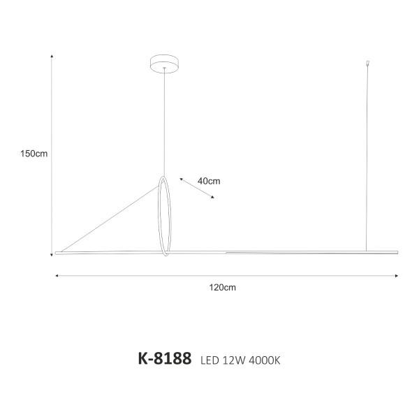 Lampa wisząca VICTORIA czarna LED 2x12W Neutralna biel 780lm Kaja