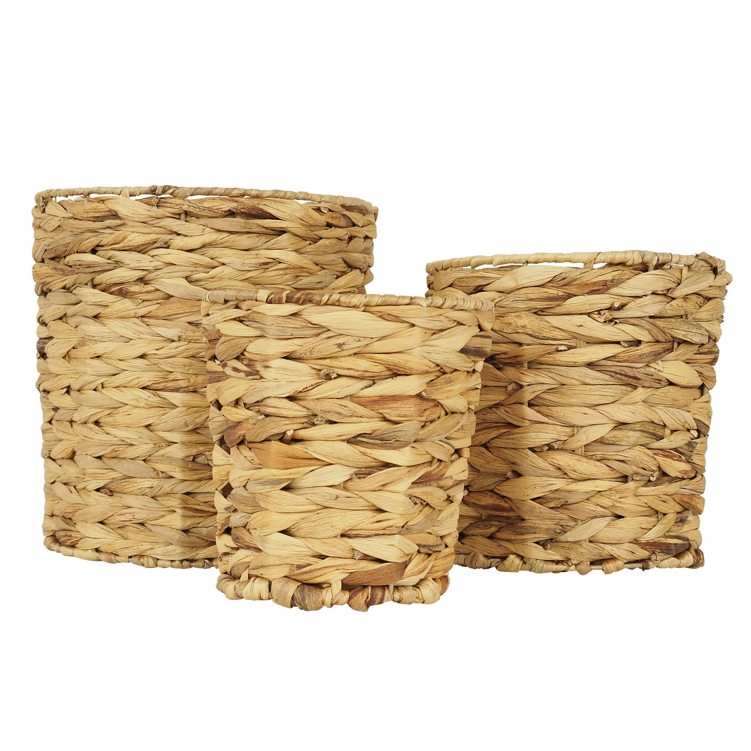 - Cache-pots en fibre naturelle 25cm lot de 3