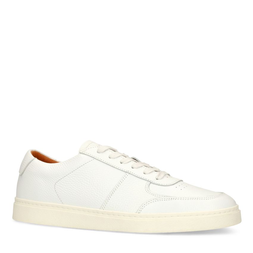 Manfield Witte leren sneakers