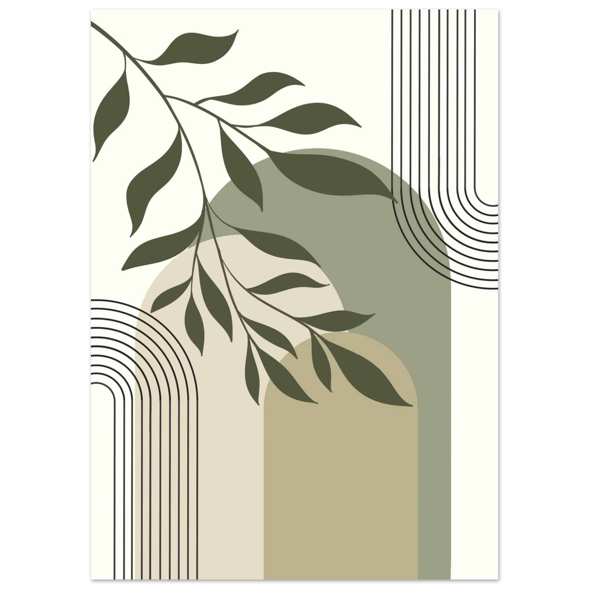 Artfulprints Poster Boho – Olive lines  - 50x70 cm - Groen