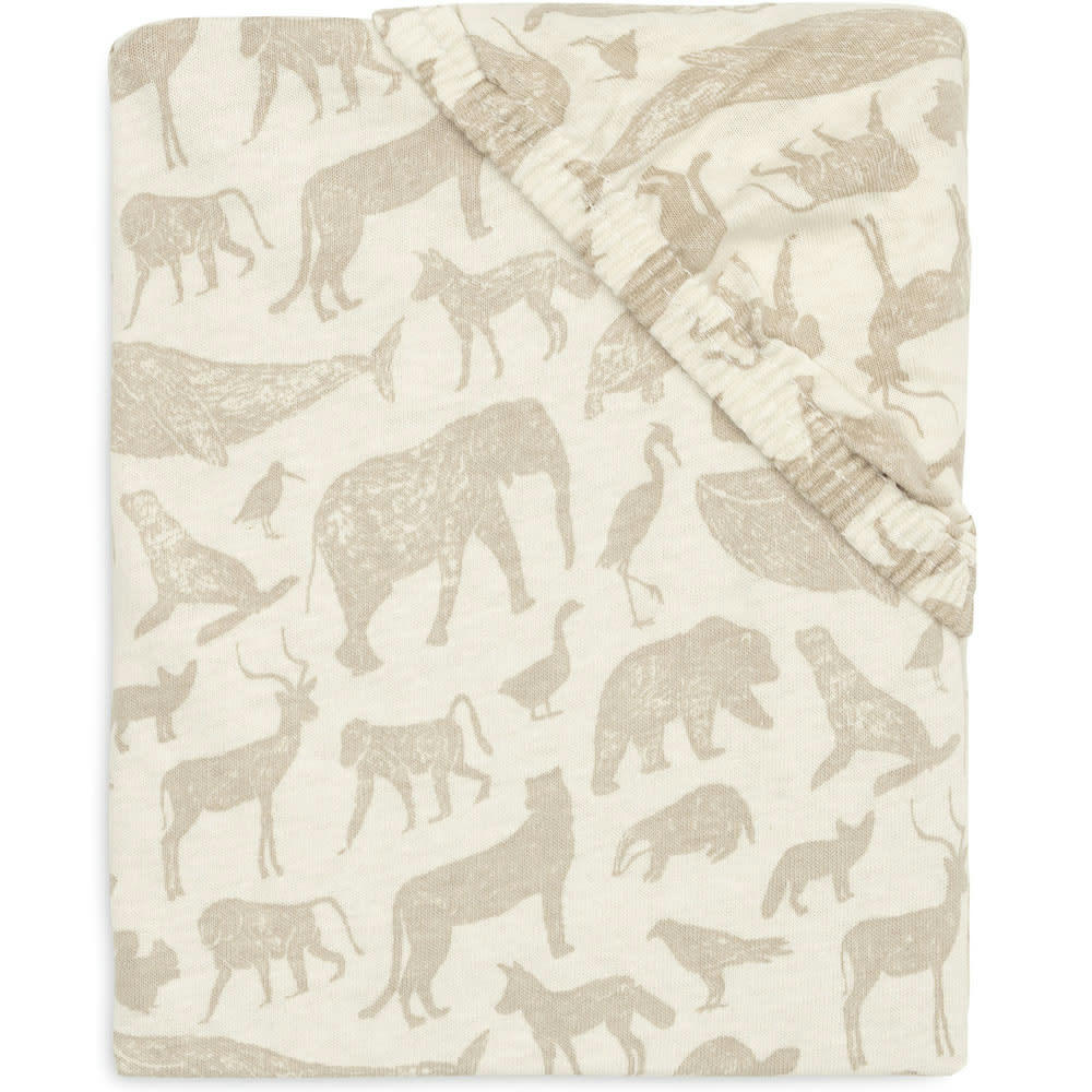 - Drap housse en jersey Animals Nougat (70 x 140 cm)