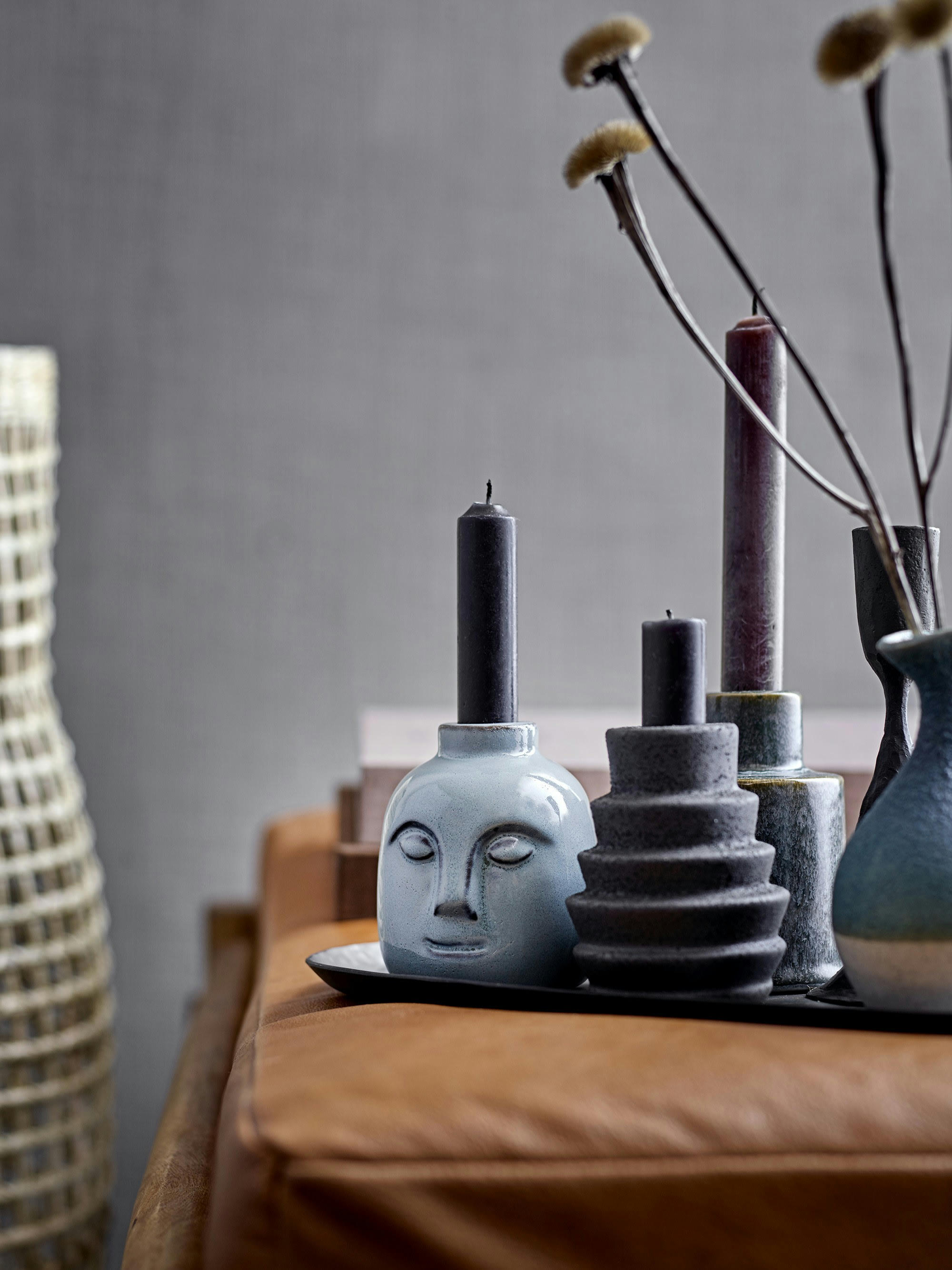 DÉJÀ - Bougeoir en métal noir H16cm