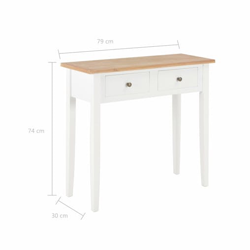 NNEVL Dressing Console Table White 79x30x74 cm Wood