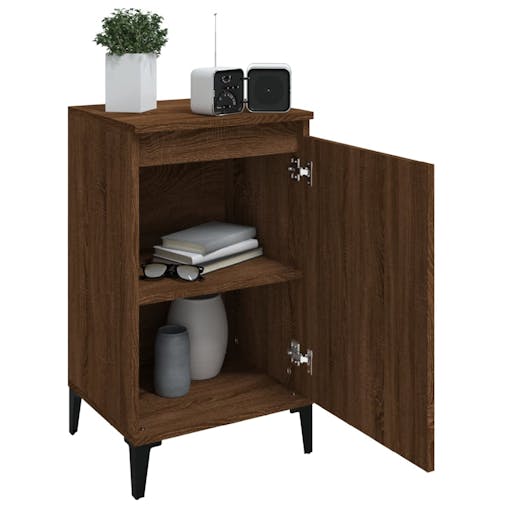 NNEVL Bedside Cabinet Brown Oak 40x35x70 cm Engineered Wood