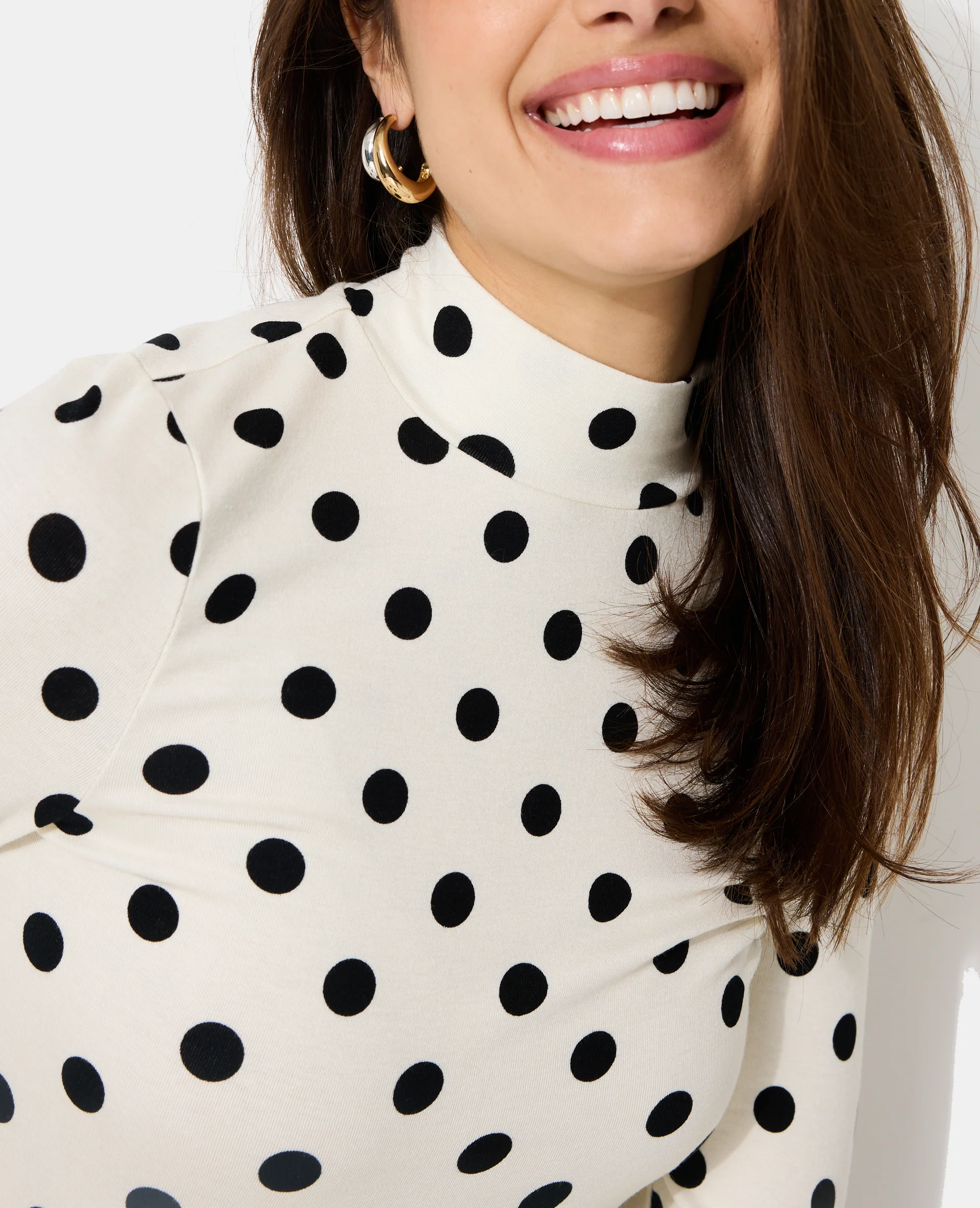 T-shirt manches longues motifs pois