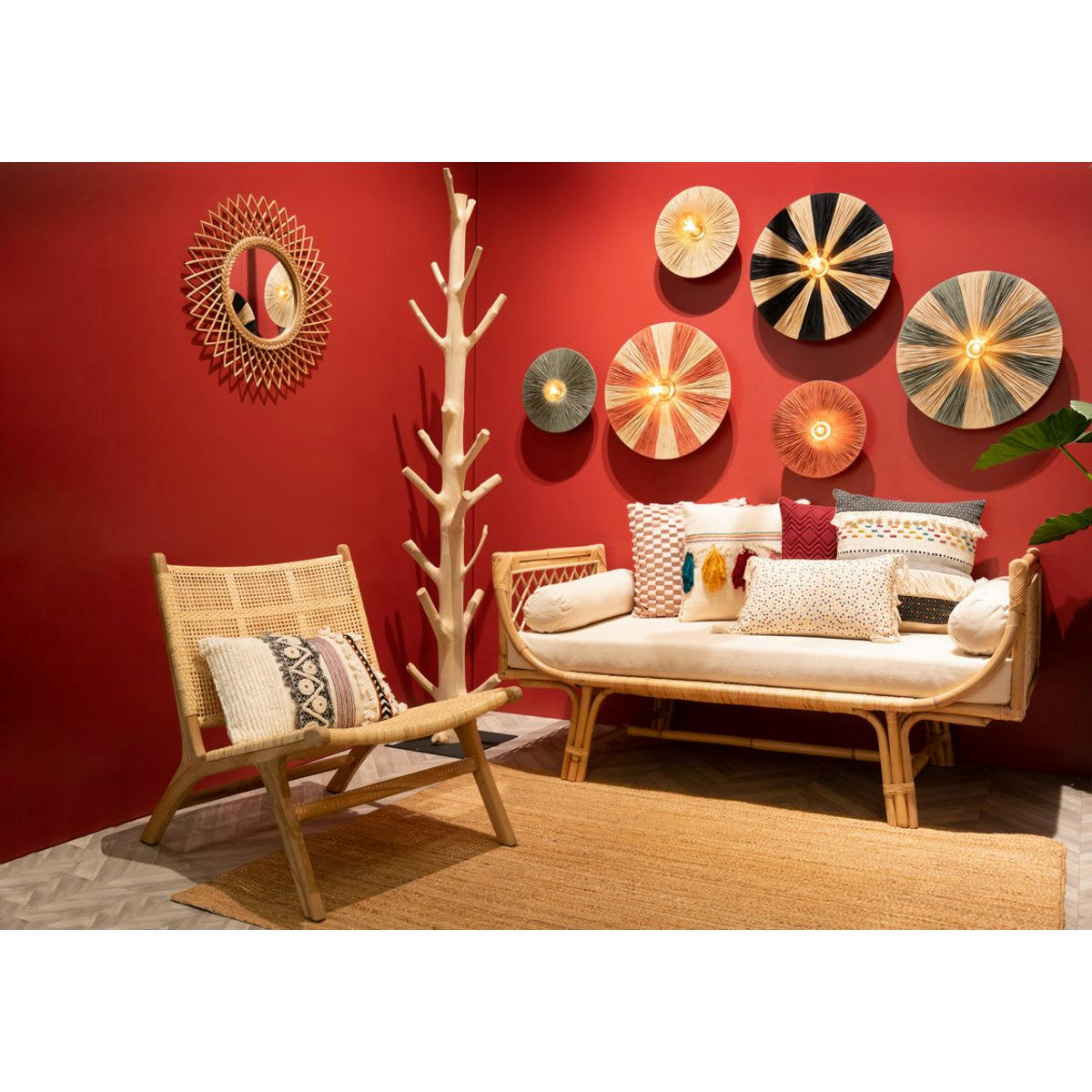 FRINGE - Coussin à franges tricoté à la main 30 x 50 cm