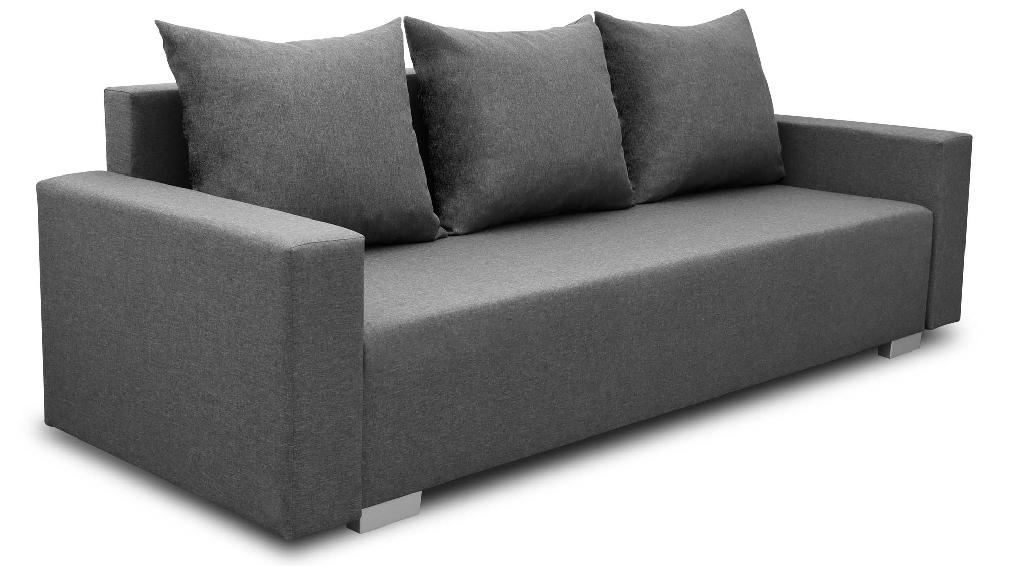 Sofa z funkcją spania z pojemnikiem Burgos Grafit