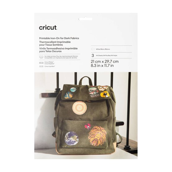 Cricut Printable Iron-On for Dark Fabrics A4 3 Pack