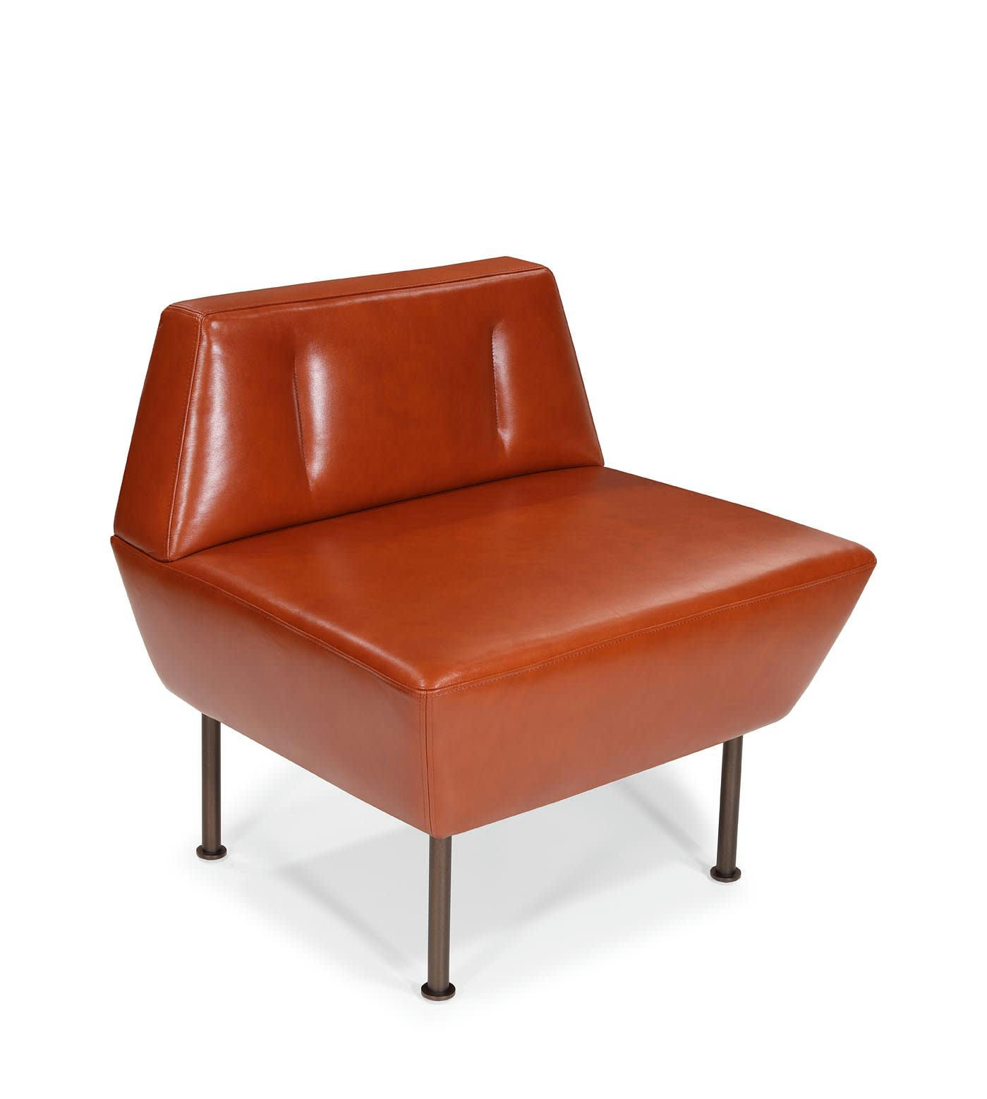 LE FROG S - Canapé lounge 2 places en  simili cuir marron