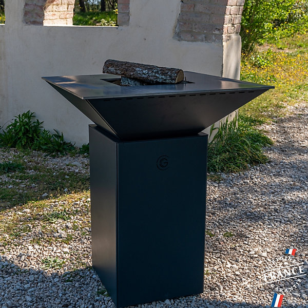 Brasero Cevenol Acier Normal Carre 74 Noir Double Cuve