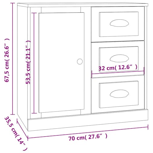 NNEVL Sideboards 2 pcs Sonoma Oak Engineered Wood